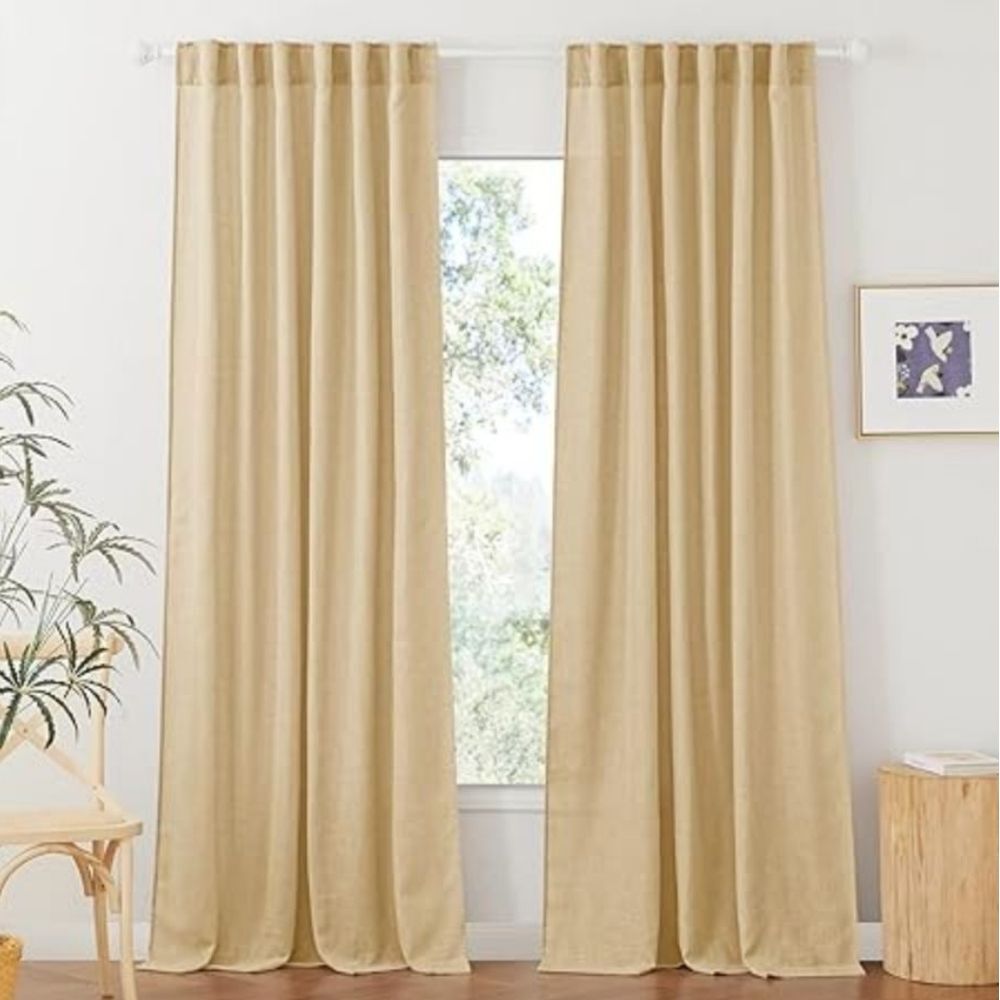 Sunlight Exposure for Sunroom Balcony Terrace, Beige, Wide 52 x Long 90 Set of 2